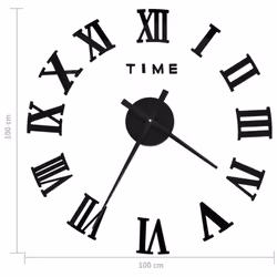 vidaXL 3D Wall Clock Modern Design Black 100 cm XXL Analog Clock Living Room - Additional view 4
