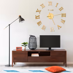 vidaXL 3D Wall Clock Modern Design Gold 100 cm XXL Analog Clock Living Room