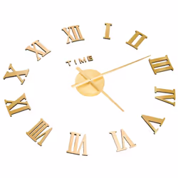 vidaXL 3D Wall Clock Modern Design Gold 100 cm XXL Analog Clock Living Room