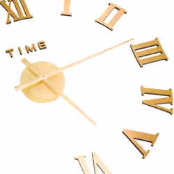 vidaXL 3D Wall Clock Modern Design Gold 100 cm XXL Analog Clock Living Room