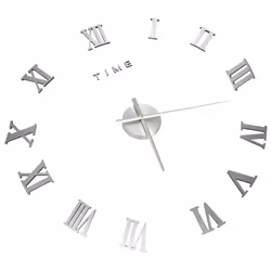 vidaXL 3D Wall Clock Modern Design Silver 100 cm XXL Analog Clock Living Room