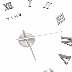 vidaXL 3D Wall Clock Modern Design Silver 100 cm XXL Analog Clock Living Room