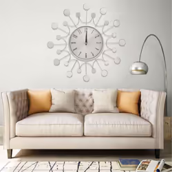 vidaXL Wall Clock Silver 40 cm Metal Analog Clock Living Room Bedroom House