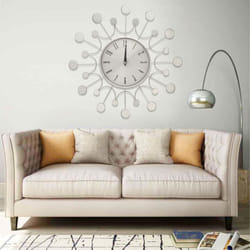 vidaXL Wall Clock Silver 40 cm Metal Analog Clock Living Room Bedroom House