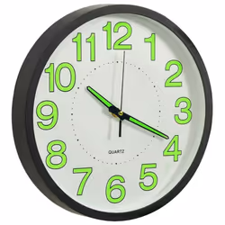 vidaXL Luminous Wall Clock Black Home Office Decor Hanging Analog Number Clock