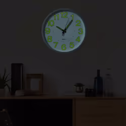 vidaXL Luminous Wall Clock White Office Decor Hanging Analog Number Clock