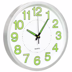 vidaXL Luminous Wall Clock White Office Decor Hanging Analog Number Clock