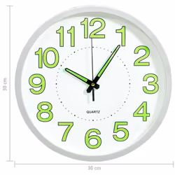 vidaXL Luminous Wall Clock White Office Decor Hanging Analog Number Clock - Additional view 5