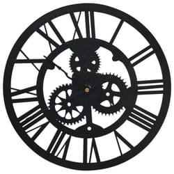 vidaXL Wall Clock 30 cm Acrylic Home Decor Hanging Analog Clock Black/Silver - black