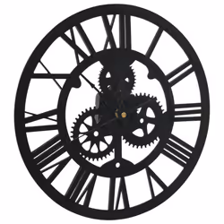 vidaXL Wall Clock 30 cm Acrylic Home Decor Hanging Analog Clock Black/Silver - black