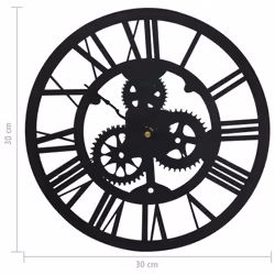 vidaXL Wall Clock 30 cm Acrylic Home Decor Hanging Analog Clock Black/Silver - black - Additional view 4