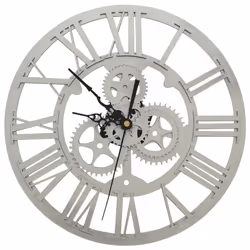 vidaXL Wall Clock 30 cm Acrylic Home Decor Hanging Analog Clock Black/Silver - silver