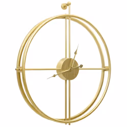 vidaXL Wall Clock Gold Iron Home Office Decor Hanging Skeleton Analog Clock