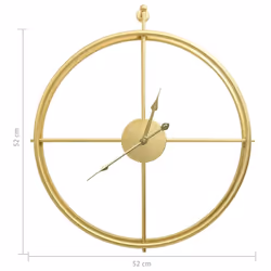 vidaXL Wall Clock Gold Iron Home Office Decor Hanging Skeleton Analog Clock - Additional view 4