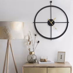 vidaXL Wall Clock Black 52 cm Iron Decorative Analog Clock Living Room Indoor
