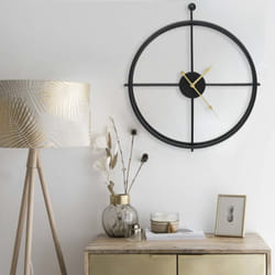 vidaXL Wall Clock Black 52 cm Iron Decorative Analog Clock Living Room Indoor
