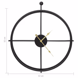 vidaXL Wall Clock Black 52 cm Iron Decorative Analog Clock Living Room Indoor - Additional view 4