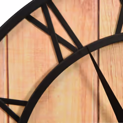 vidaXL Wall Clock Brown and Black MDF and Iron Home Office Decor Analog Clock