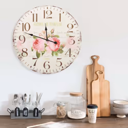 vidaXL Vintage Wall Clock Flower Home Office Decoration Hanging Analog Clock