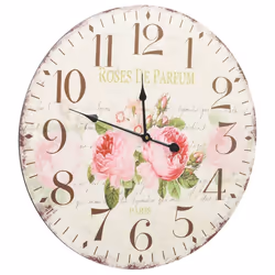vidaXL Vintage Wall Clock Flower Home Office Decoration Hanging Analog Clock