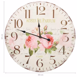 vidaXL Vintage Wall Clock Flower Home Office Decoration Hanging Analog Clock - Additional view 4