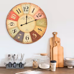 vidaXL Vintage Wall Clock Colourful Home Office Decor Hanging Analog Clock