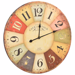 vidaXL Vintage Wall Clock Colourful Home Office Decor Hanging Analog Clock