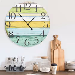 vidaXL Wall Clock Multicolour MDF Home Office Decoration Hanging Analog Clock