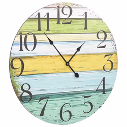 vidaXL Wall Clock Multicolour MDF Home Office Decoration Hanging Analog Clock