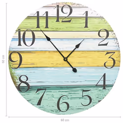 vidaXL Wall Clock Multicolour MDF Home Office Decoration Hanging Analog Clock - Additional view 4