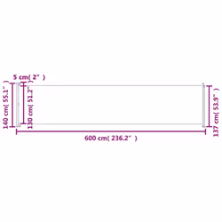 vidaXL Patio Retractable Side Awning 140x600cm Grey Garden Privacy Sunshade - Additional view 7