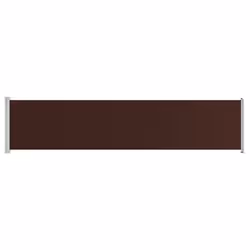 vidaXL Patio Retractable Side Awning 140x600cm Brown Garden Privacy Sunshade