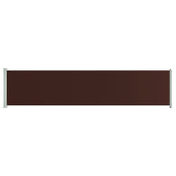 vidaXL Patio Retractable Side Awning 140x600cm Brown Garden Privacy Sunshade