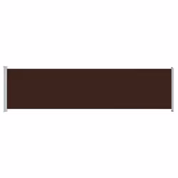 vidaXL Patio Retractable Side Awning 600x160 cm Brown Garden Privacy Sunshade