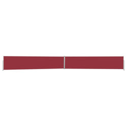 vidaXL Patio Retractable Side Awning 140x1200 cm Red Garden Privacy Screen
