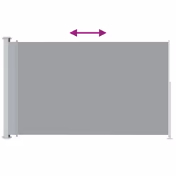vidaXL Patio Retractable Side Awning 180x300 cm Grey Outdoor Screen Sunshade