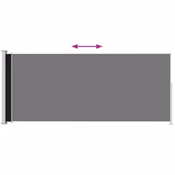 vidaXL Patio Retractable Side Awning 180x500 cm Black Blind Screen Sunshade