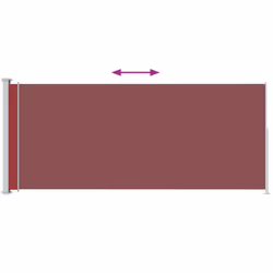 vidaXL Patio Retractable Side Awning 180x500 cm Red Blind Screen Sunshade