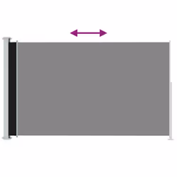 vidaXL Patio Retractable Side Awning 200x300 cm Black Privacy Screen Sunshade