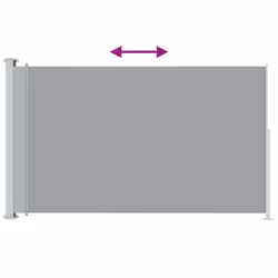vidaXL Patio Retractable Side Awning 200x300 cm Grey Outdoor Screen Sunshade