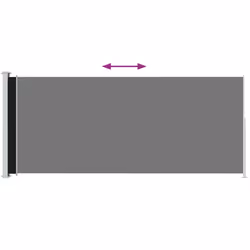 vidaXL Patio Retractable Side Awning 200x500 cm Black Blind Screen Sunshade - Additional view 2