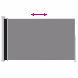 vidaXL Patio Retractable Side Awning Black Privacy Screen Garden Sun Shade