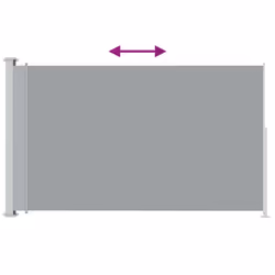 vidaXL Patio Retractable Side Awning Grey Outdoor Privacy Screen Sunshade Garden - Additional view 2