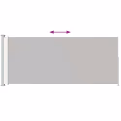 vidaXL Patio Retractable Side Awning 220x500 cm Cream Blind Screen Sunshade - Additional view 2