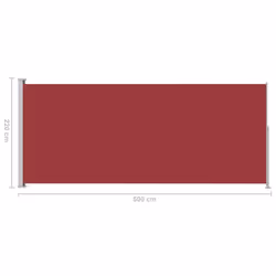 vidaXL Patio Retractable Side Awning Privacy Screen Garden Sunshade Screen - red, 220 x 500 cm