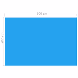 vidaXL Rectangular Pool Cover 600x400 cm PE Blue Swimming Pool Cloth Sheet - Additional view 2