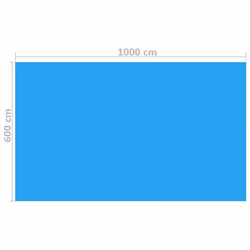 vidaXL Rectangular Pool Cover 1000x600 cm PE Blue Swimming Pool Cloth Sheet