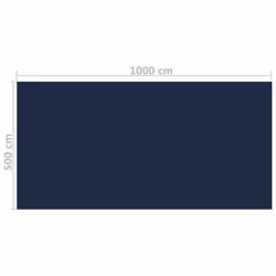 vidaXL Floating PE Solar Pool Flim 1000x500 cm Black and Blue Pond Protector - Additional view 4