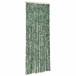 vidaXL Insect Curtain Green and White 56x185 cm Chenille Doorway Screen Blind