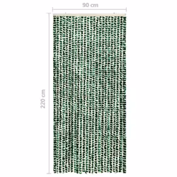 vidaXL Insect Curtain Green and White 90x220 cm Chenille Doorway Screen Blind - Additional view 5